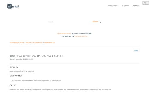 Testing SMTP AUTH using telnet – atmail help centre