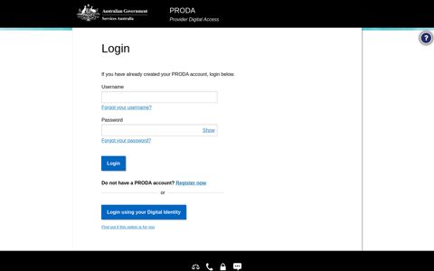 PRODA: Login - Services Australia