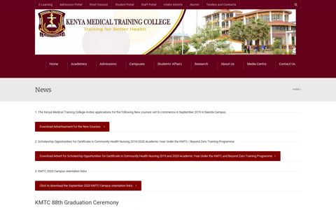 News - Kenya Medical Training College