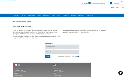 Login for Humidity Agents - Condair