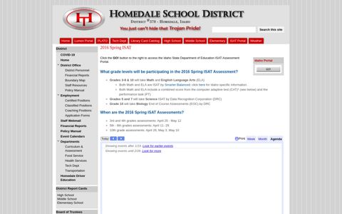 2016 Spring ISAT - Homedale School District - Google Sites