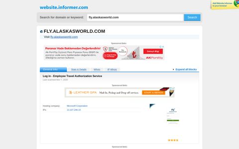 fly.alaskasworld.com at WI. Log in - Employee Travel ...