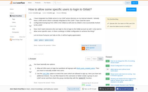 How to allow some specific users to login to Gitlab? - Stack ...