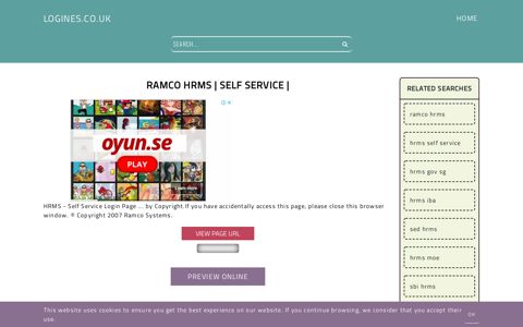 RAMCO HRMS | Self Service | - General Information about Login