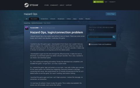 Hazard Ops, login/connection problem :: Hazard Ops General ...