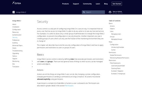 Security - Icinga Web 2
