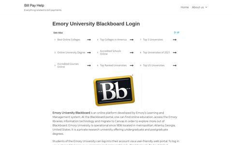 Emory University Blackboard Login - - Bill Pay Help