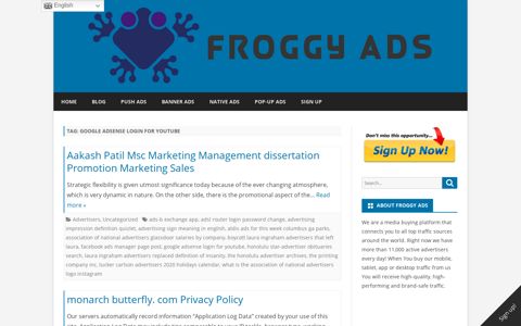 google adsense login for youtube Archives - Froggy Ads