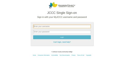 JCCC Single Sign-on - Johnson County Community College