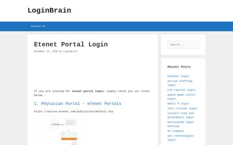Etenet Portal Physician Portal - Etenet Portals - LoginBrain