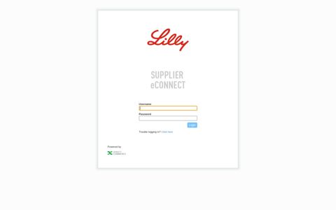 Lilly Supplier eConnect Portal - Login - Direct Commerce