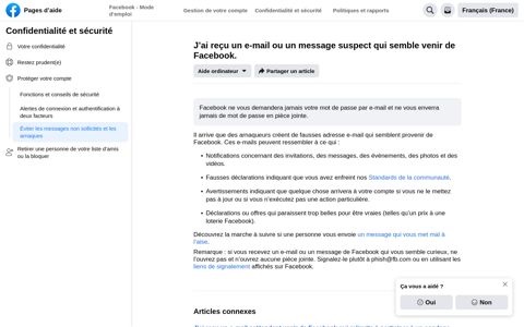I got a suspicious email or message that looks like ... - Facebook