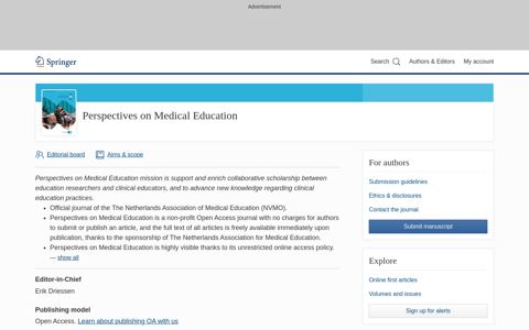 Perspectives on Medical Education | Home - Springer