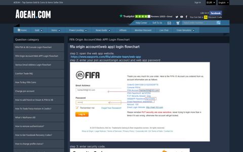 fifa origin account(web app) login flowchart - Aoeah