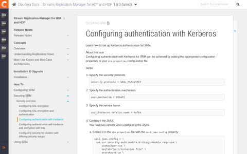 Configuring authentication with Kerberos