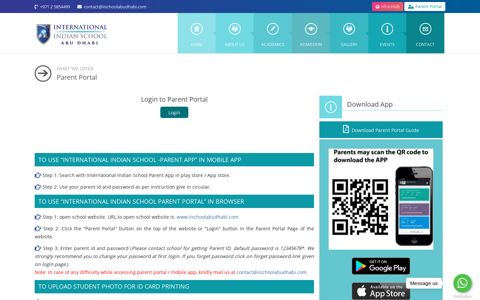 Parent Portal - International Indian School - Abu Dhabi
