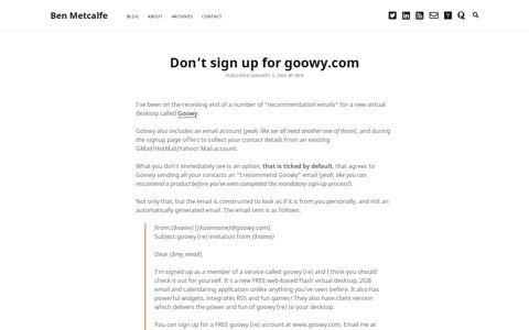Don't sign up for goowy.com - Ben Metcalfe