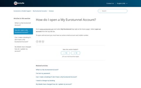 How do I open a My Eurotunnel Account? – Eurotunnel Le ...