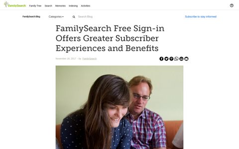 FamilySearch Free Sign-in Offers Greater Subscriber ...
