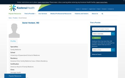 Daniel Henbest - Kootenai Health