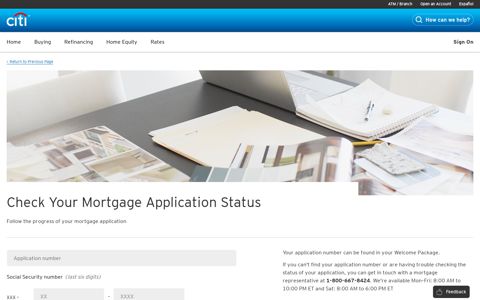 Your Mortgage Application Status - Citi.com