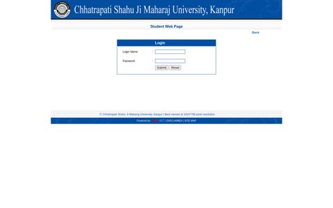 Login - Chhatrapati Shahu Ji Maharaj University, Kanpur