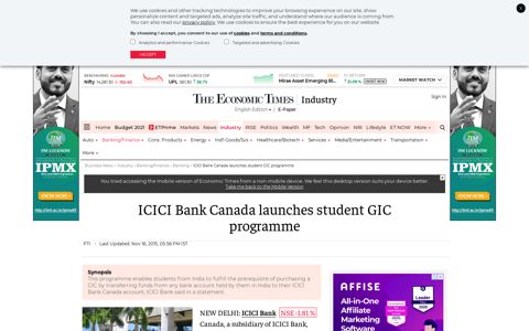 ICICI Bank Canada launches student GIC programme - The ...