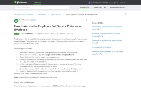 How to Access the Employee Self Service Portal ... - QuickBooks