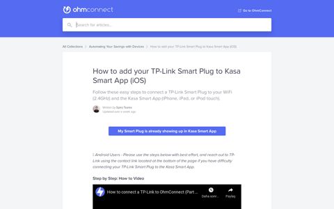 How to add your TP-Link Smart Plug to Kasa Smart App (iOS ...