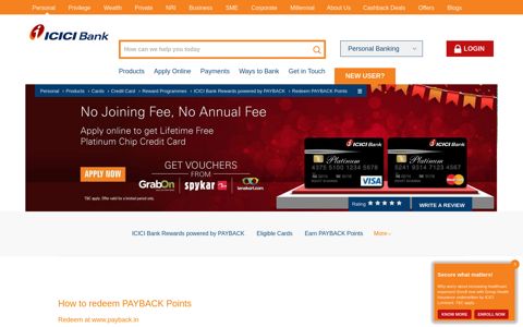 How to Redeem Payback Points - ICICI Bank