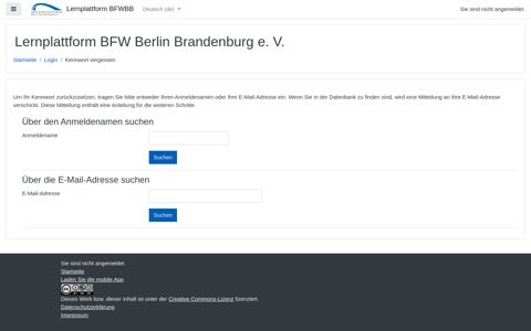 Kennwort vergessen - Lernplattform BFW Berlin Brandenburg ...