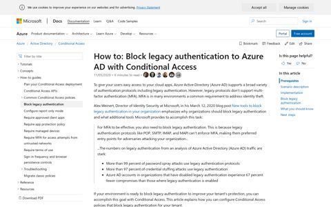 Block legacy authentication - Azure Active Directory | Microsoft ...