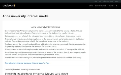 Check Anna University Internal Marks - Calculator, Attendance ...
