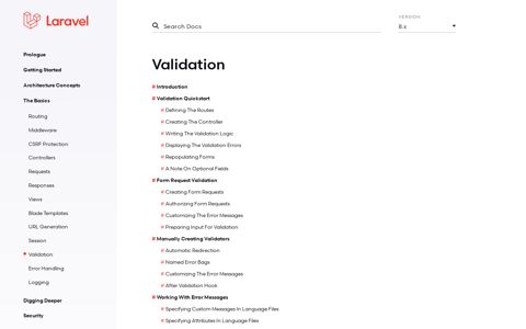 Validation - Laravel - The PHP Framework For Web Artisans