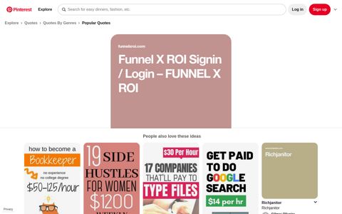 Funnel X ROI Signin / Login – FUNNEL X ROI - Pinterest