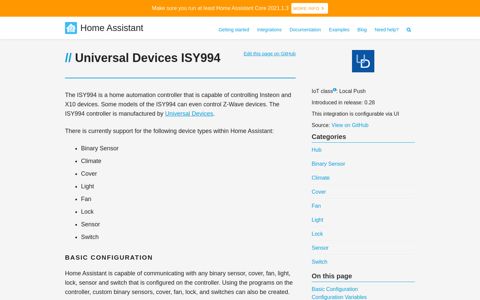 Universal Devices ISY994 - Home Assistant