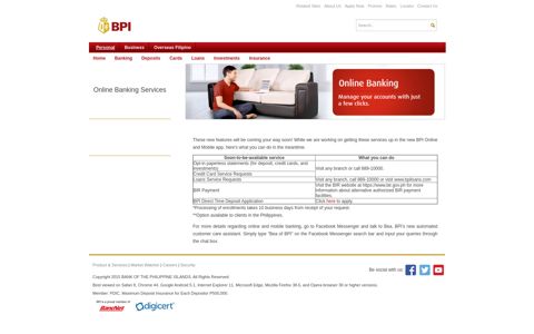 Online Banking Services | BPI
