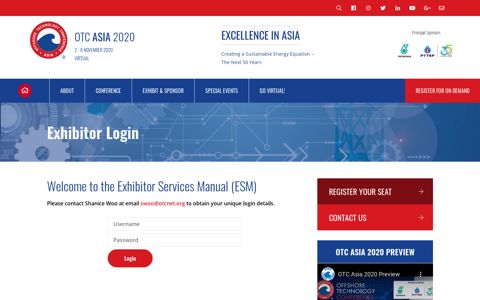 Exhibitor Login - Offshore Technology Conference Asia - OTC ...