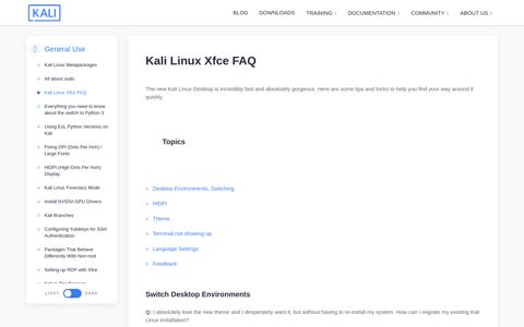Kali Linux Xfce FAQ | Kali Linux Documentation