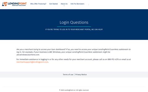 Login Questions - LendingPoint