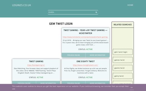 gem twist login - General Information about Login - Logines.co.uk