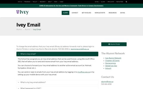 Ivey Email | Ivey Alumni