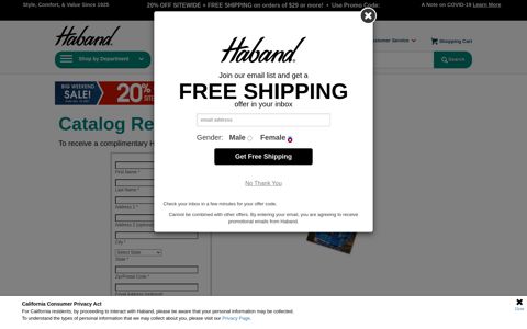 Haband Catalog Sign-Up