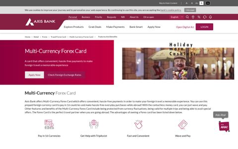 Apply for Multi-Currency Forex Card Online - Axis Bank