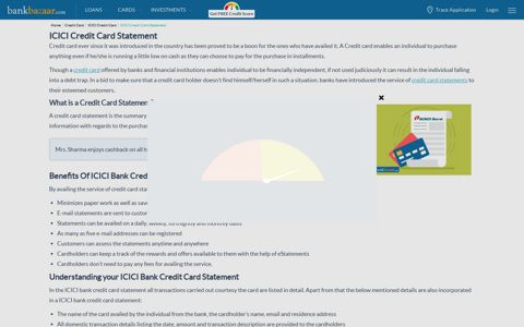 ICICI Credit Card Statement - BankBazaar