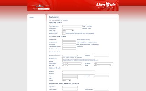 Registration - Lion Air