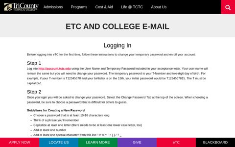 eTC and College E-Mail - TCTC