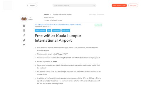 Free wifi at Kuala Lumpur International Airport | The Travel Brief