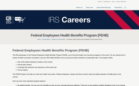 Federal Employees Health Benefits Program (FEHB) | IRS ...