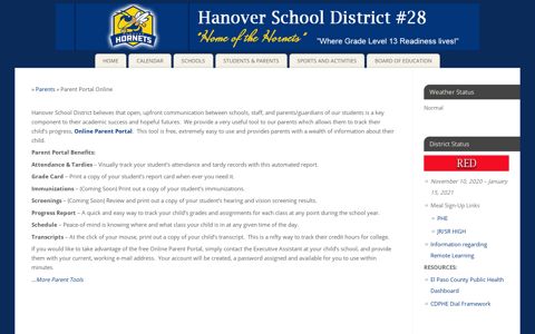 Parent Portal Online - Hanover School District #28